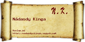 Nádasdy Kinga névjegykártya
